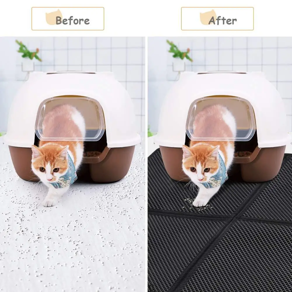 Водонепроницаемый складной двухслойный сотовый коврик для кошачьих туалетов EVA