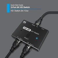 hdmi compatible splitter 8k switch switcher tv box converter adapter 48gbps transmission rate plug and play