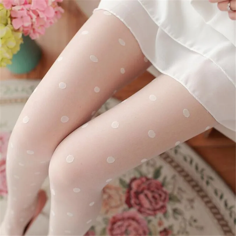 LJCUIYAO горошек узорные женские колготки модные милые девушки черные сексуальные