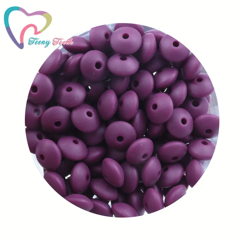 100 шт 12 мм Силиконовые чечевицы Abacus свободный бисер ребенок прорезывание зубов