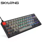 Механическая игровая мини-клавиатура SKYLOONG SK61 60%, игровая клавиатура с RGB подсветкой для планшета, телефона, iPad, USB Проводная Съемная клавиатура со съемным кабелем