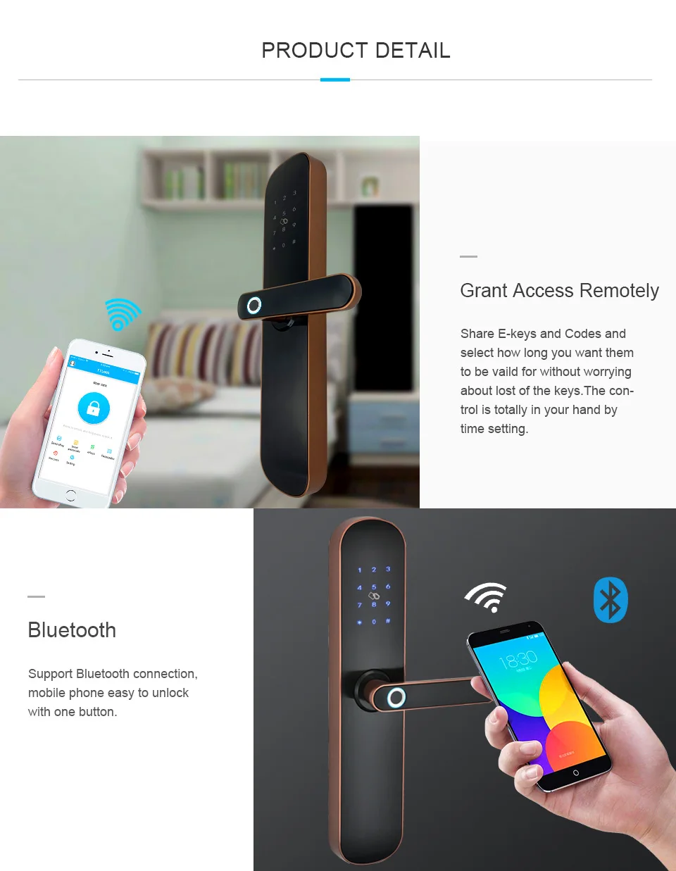 Европейский врезной Bluetooth TTLock отпечатков пальцев замок, электронный умный дверной замок для алюминиевой стеклянной двери
