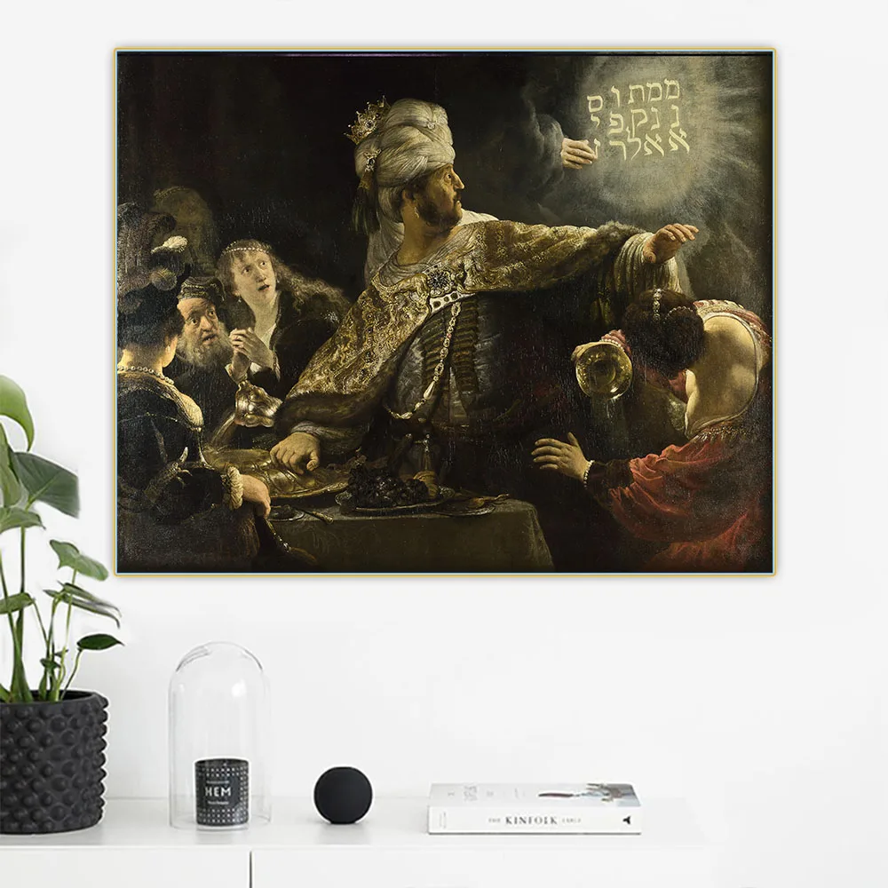 

Citon Rembrandt《Belshazzar's Feast》Canvas Art Oil Painting Famous Artwork Poster Picture Wall Background Decor Home Decoration