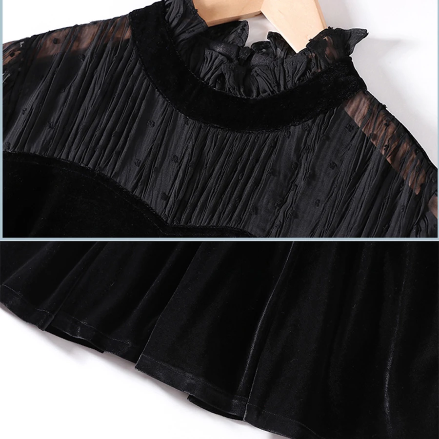 

Opansten Autumn Winter Dress Women Long Sleeve Vestidos Vintage Party Dress Velvet Evening Dress For Female Plus Size 2XL