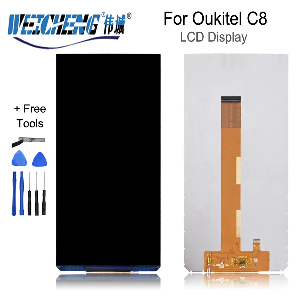 WEICHENG для протестированный Oukitel C8 ЖК-дисплей запасные части в сборе 5,5 дюймов+ клейкий ЖК-дисплей для C8 3g 4G