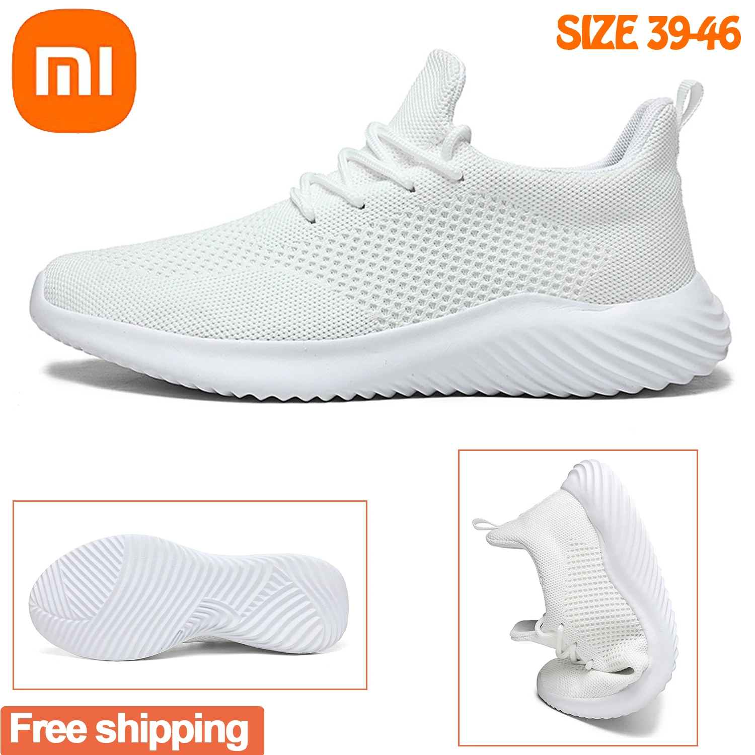 

Xiaomi Men Running Shoes Mesh Casual Shoes Lightweight Sneakers Breathable Outdoor Vulcanize Shoes Walking Lace-Up Mens Trainers