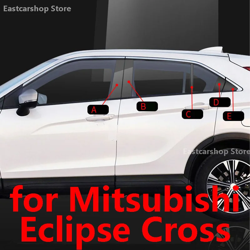 

For Mitsubishi Eclipse Cross 2018 2019 2020 2021 Car Door Window Central Middle Column Decoration B C Strip PC Sticker Cover