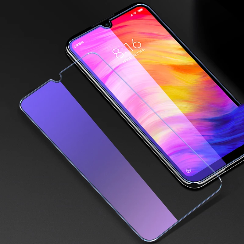 Защитная пленка для экрана Xiaomi Redmi Note 7 Pro 8T 8A из закаленного синего стекла с
