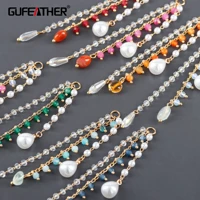 gufeather ma20jewelry accessoriesear chainpass reachnickel free18k gold platedcoppernatual stonejewelry making4pcslot