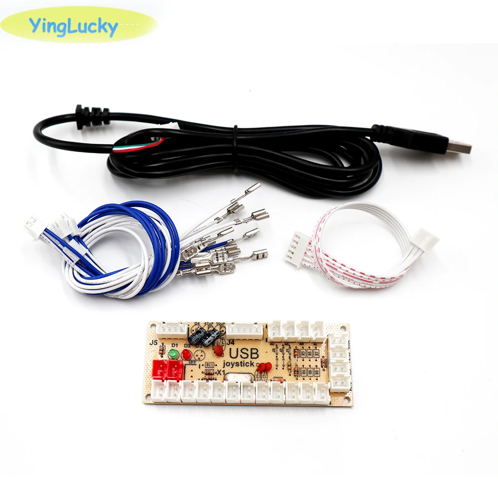 1XZero Delay4.8-5pin 2 игрока ноль задержка аркадная DIY комплект USB энкодер ПК к джойстику для 4way и 8way ZIPPY джойстик и кнопка 4,8 мм - Цвет: 1XZero Delay4.8-5pin