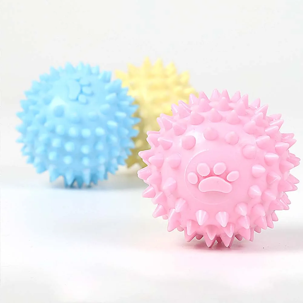 Собачий мячик игрушка для грызунок щетка прорезывания зубов мягкая резиновая