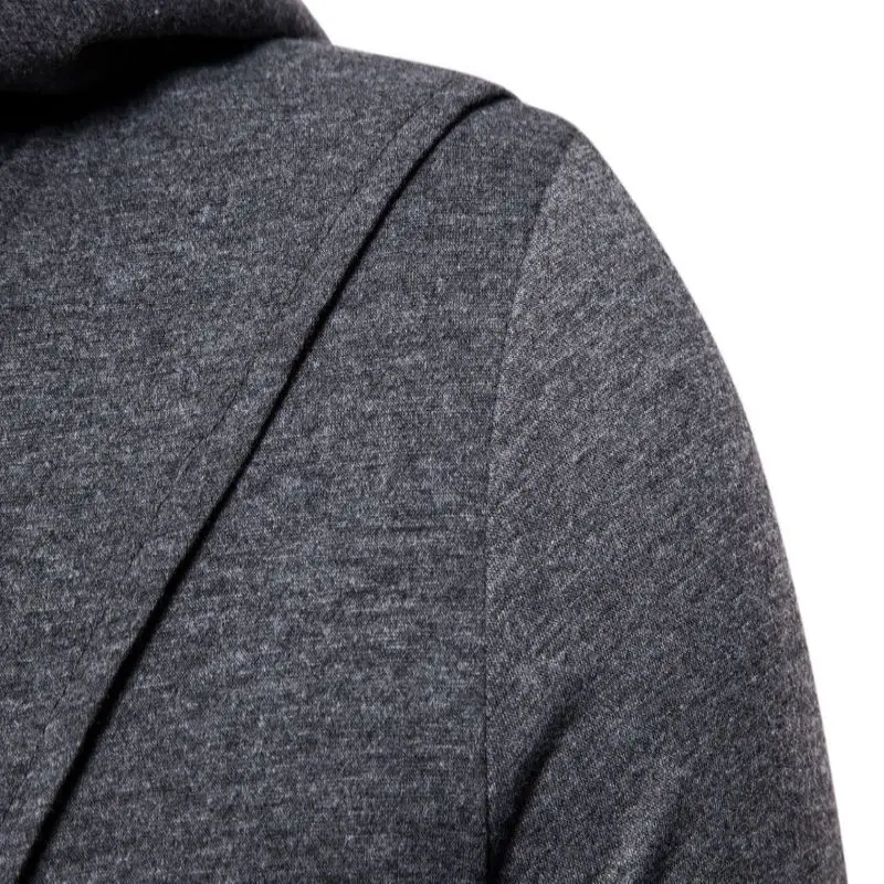 

2020 autumn new men's irregular hooded pullover mid-length sweater men's jacket