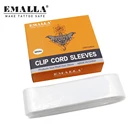 EMALLA 125 шт. Белый зажим для тату, шнур, рукава, сумки, одноразовые чехлы, сумки для зажима для татуировки, шнур, машина, аксессуары для татуировок