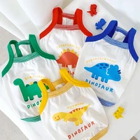 2021 summer puppy camisole breathable dog vest cartoon dinosaur pattern dog clothes fashion pet dogs cats universal clothe