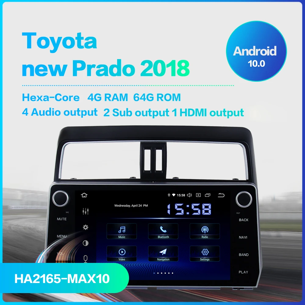 Dasaita 10 2 &quotIPS TDA7850 Din Автомобильный Android Радио для Toyota New Prado 2018 GPS Навигация MP3 64G ROM