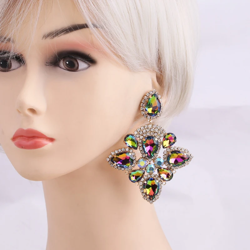 New Fashion Rhinestone Tassel Earrings For Wome Fringe Drop Dangle Earring Boho Aretes Big Women Female Jewelry | Украшения и