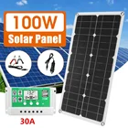 100 Вт 18 в полугибкая монокристаллическая солнечная панель, зарядное устройство 10A20A30A, контроллер солнечной батареи, комплект зарядного устройства для солнечной батареи