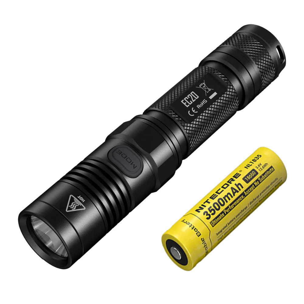 EC20 NL1835 NITECORE EC20 ручной фонарь CREE XM-L2 T6 max 960 люмен луч бросок 222 метра уличный фонарик для поиска reacue EDC свет - Испускаемый цвет: EC20 NL1835
