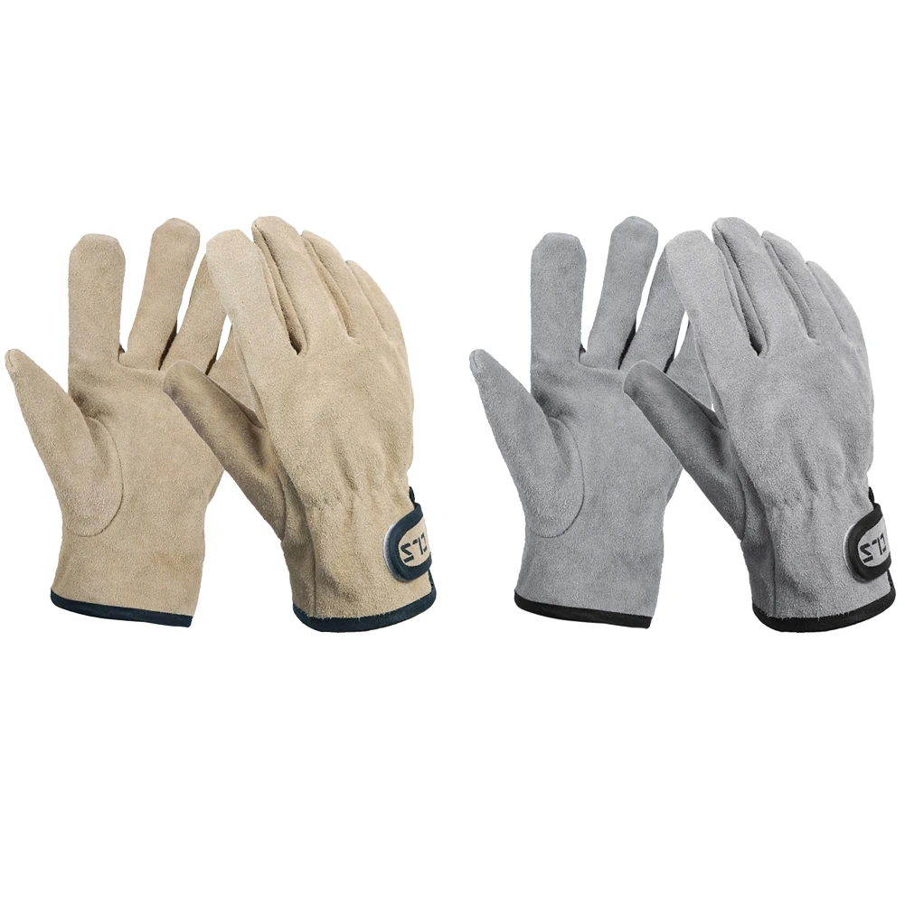 

Camping BBQ Gloves Cowhide Leather Gloves Heat Fire Resistant Mittens Outdoor Warm Gloves For Baking Forge BBQ Oven Fireplace