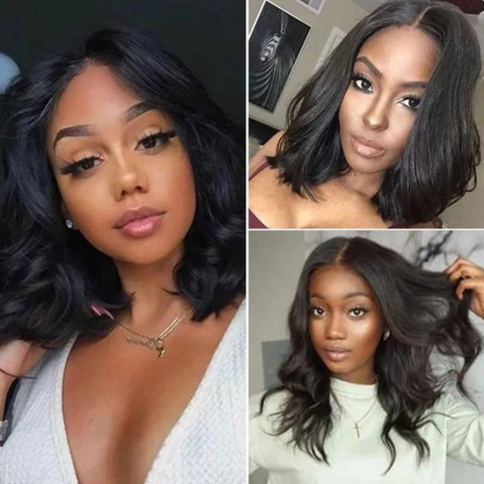

Unice Hair 3 Pcs Peruvian Body Wave Human Hair Bundles with Closure Short Hair Human Hair Weave Bundles with Closure Remy Hair