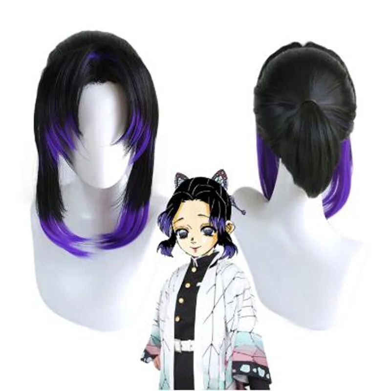 

Аниме Demon Slayer Kimetsu no Yaiba Kochou Shinobu парик косплей костюм женские термостойкие синтетические волосы парики + парик Кепка