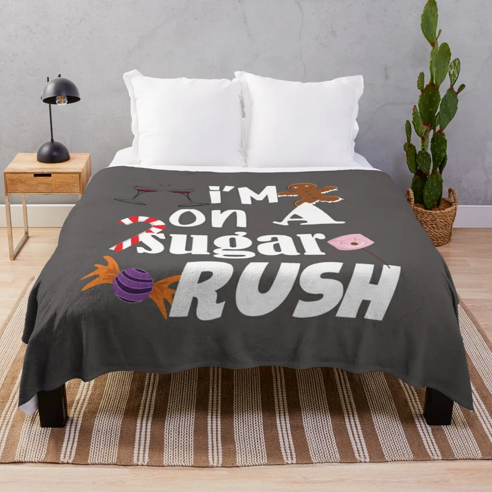 

I m on a sugar rush Sherpa одеяло теплое супер мягкое Фланелевое офисное покрывало для сна диван Постельное белье плюшевое одеяло пледы