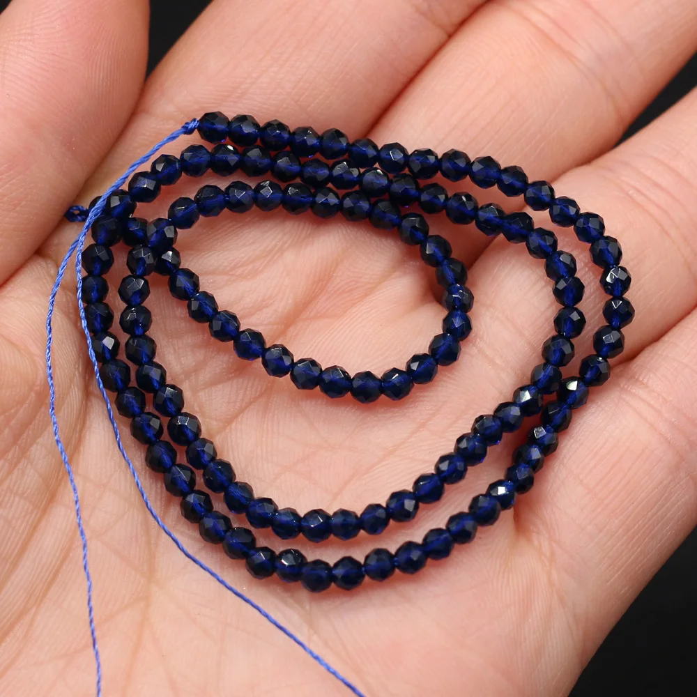 Faceted Stone Beads Section Deep Blue Spinels for DIY Jewelry Making Bracelet Necklace Accessories Women Gift Size 3mm | Украшения и