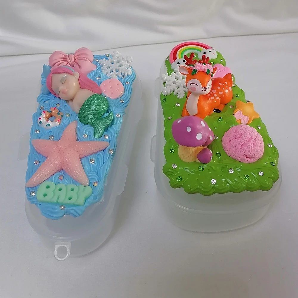 

2PCS Rhinestones Handmade Bling Baby Pacifier Gum Bite Box Solid Soother Container Holder Box Travel Storage Case Safe Holder