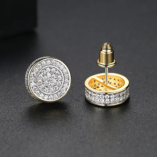 

Роскошные посеребренные серьги Qin Wish S925, трендовые новые женские серьги, круглые медные инкрустированные цирконием серьги, подарок для банк...