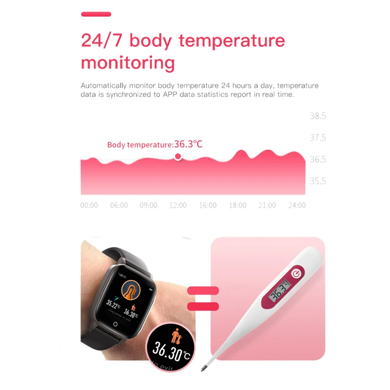 Смарт часы для мужчин и женщин с монитором кровяного давления пульса кислорода в