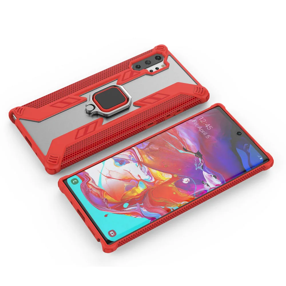 Защитный чехол с кольцом и подставкой для samsung Galaxy Note10 Pro S10 Plus Lite A50 A30 A7 A9 A10 A40S M30 M20