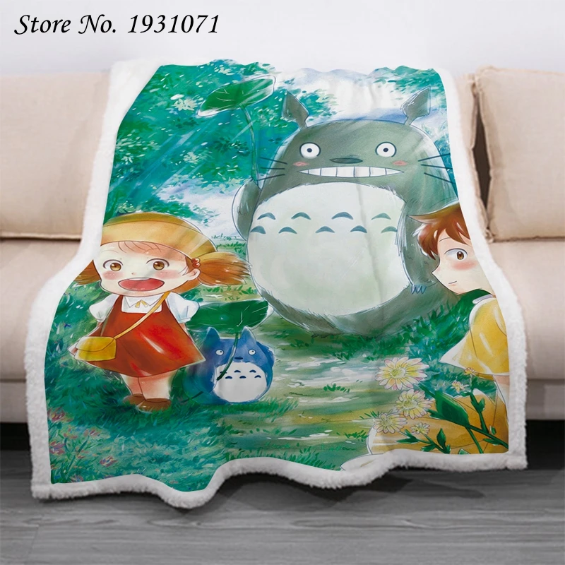 

Флисовое одеяло с 3D рисунком Аниме Тоторо для кровати толстое одеяло модное покрывало шерпа одеяло для взрослых детей 04