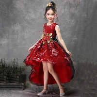 2022 new year and christmas girls dresses princess dresses tutu skirts piano costumes trailing flower girl dresses costumes