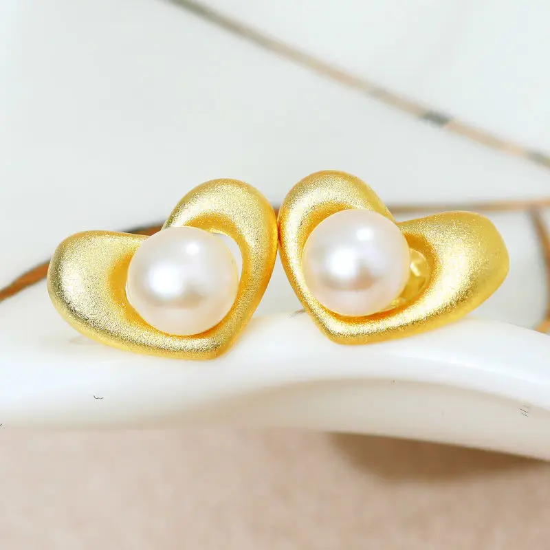 DMCEFP073 5 6 мм белые жемчужные серьги гвоздики в форме сердца 925 пробы серебряные для