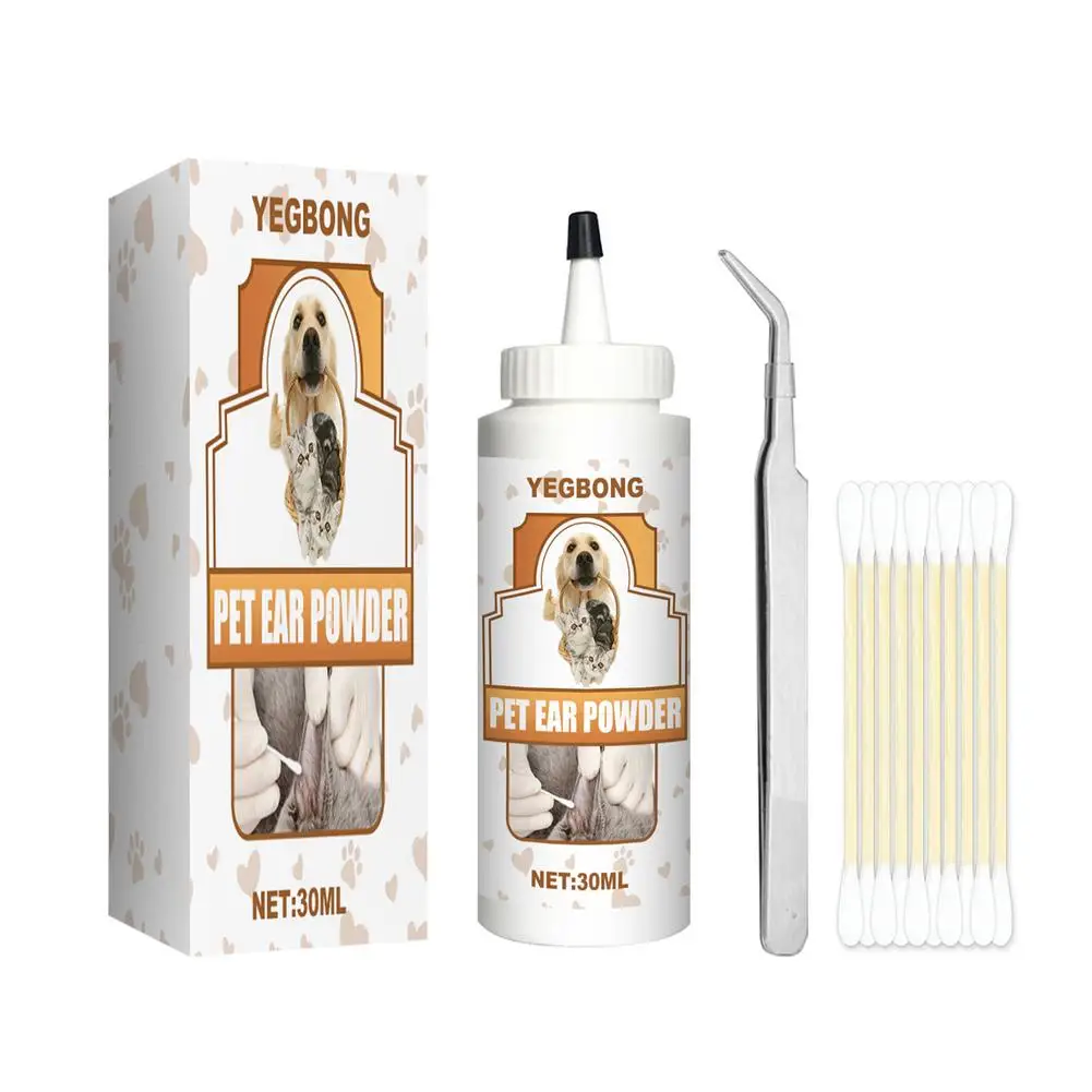 

Pet Ear Cleaner Safe Ear Powder For Cats Dogs Pet Ear Cleaner Set Healthy Pet Product Ear Powder For Pets Removal Pet Ear Kit To