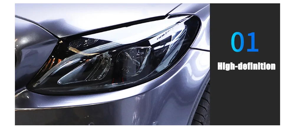 Newest For Mercedes Benz A C E GLC GLA CLA GLS GLE Class W177 W205 W213 Car Headlamps TPU Smoked Black Headlights Protector Film