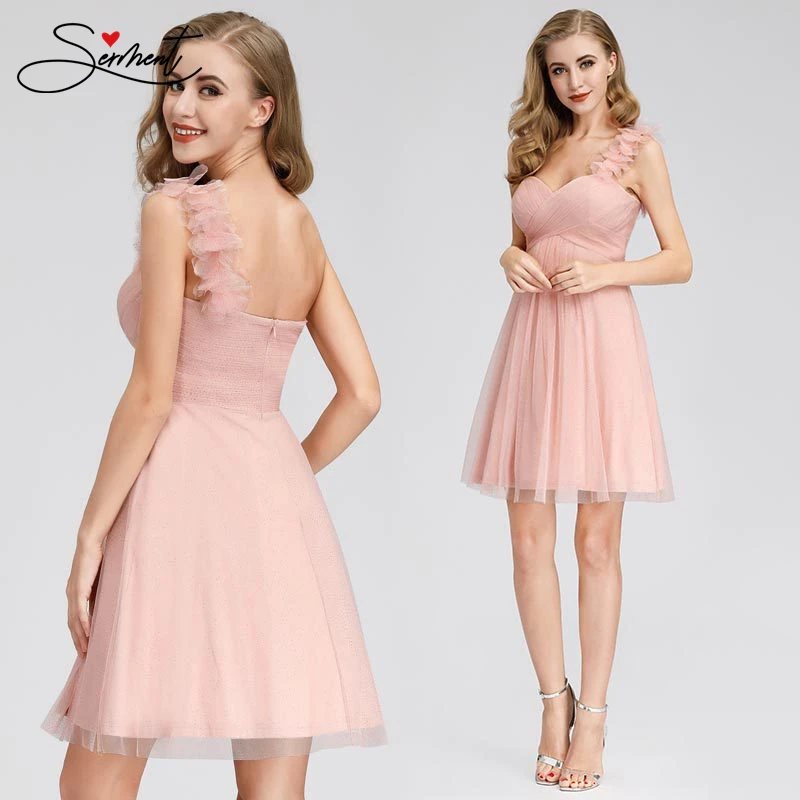 Новинка элегантное женское вечернее платье на одно плечо бретельках маленькое