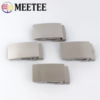 meetee 1pc 36mm39mm stainless steel roller toothless men belt buckle automatic buckles head diy casual fashion belts accessory