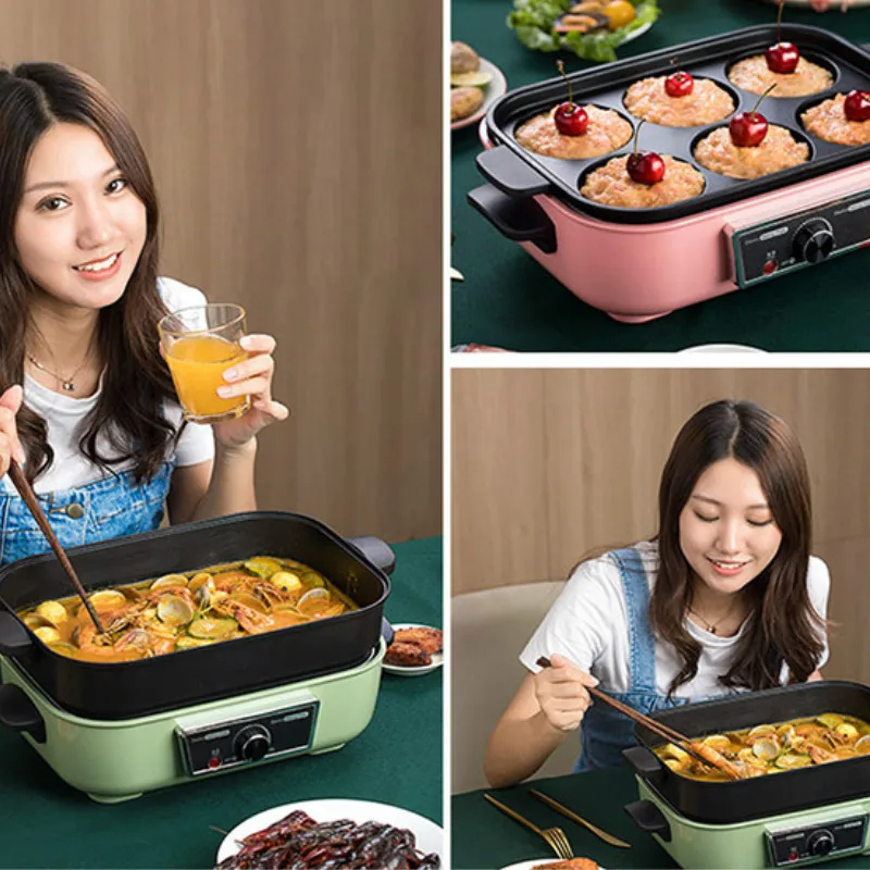 

5 IN 1 multi-function pot home cooking pot electric barbecue barbecue stove hot