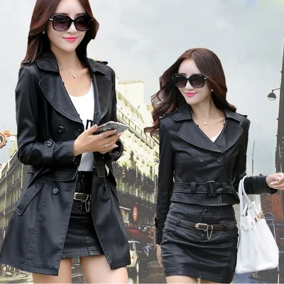 New Sheepskin 2023 Women's Ladies Jackets Winter Spring Autumn Plus Size 5XL 6XL Women Long Leather Coat AW0236