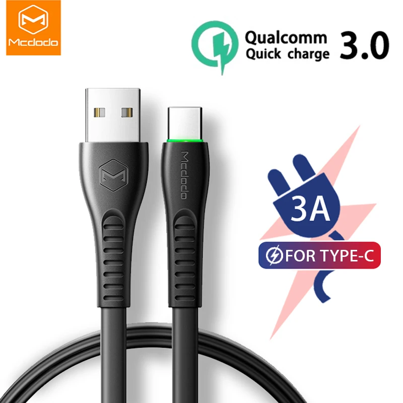 Кабель Mcdodo USB Type C 3A для быстрой зарядки QC3.0 Samsung S10 huawei xiaomi redmi note 7 Pro зарядное