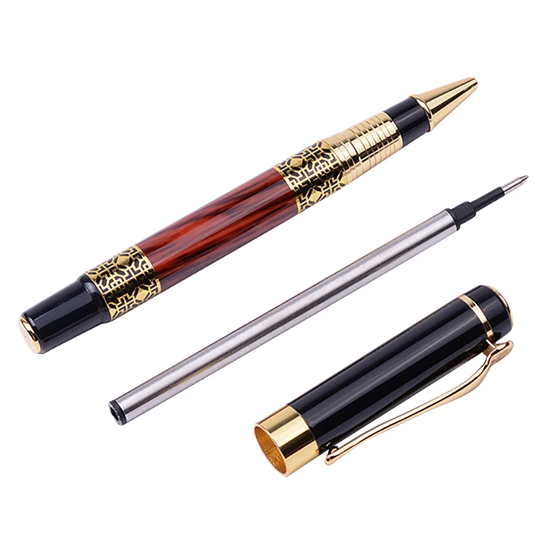 Chinese Classical Roller Ball Pen Elegant Golden Metal Ballpoint for Office Business Signature School Student Gift |