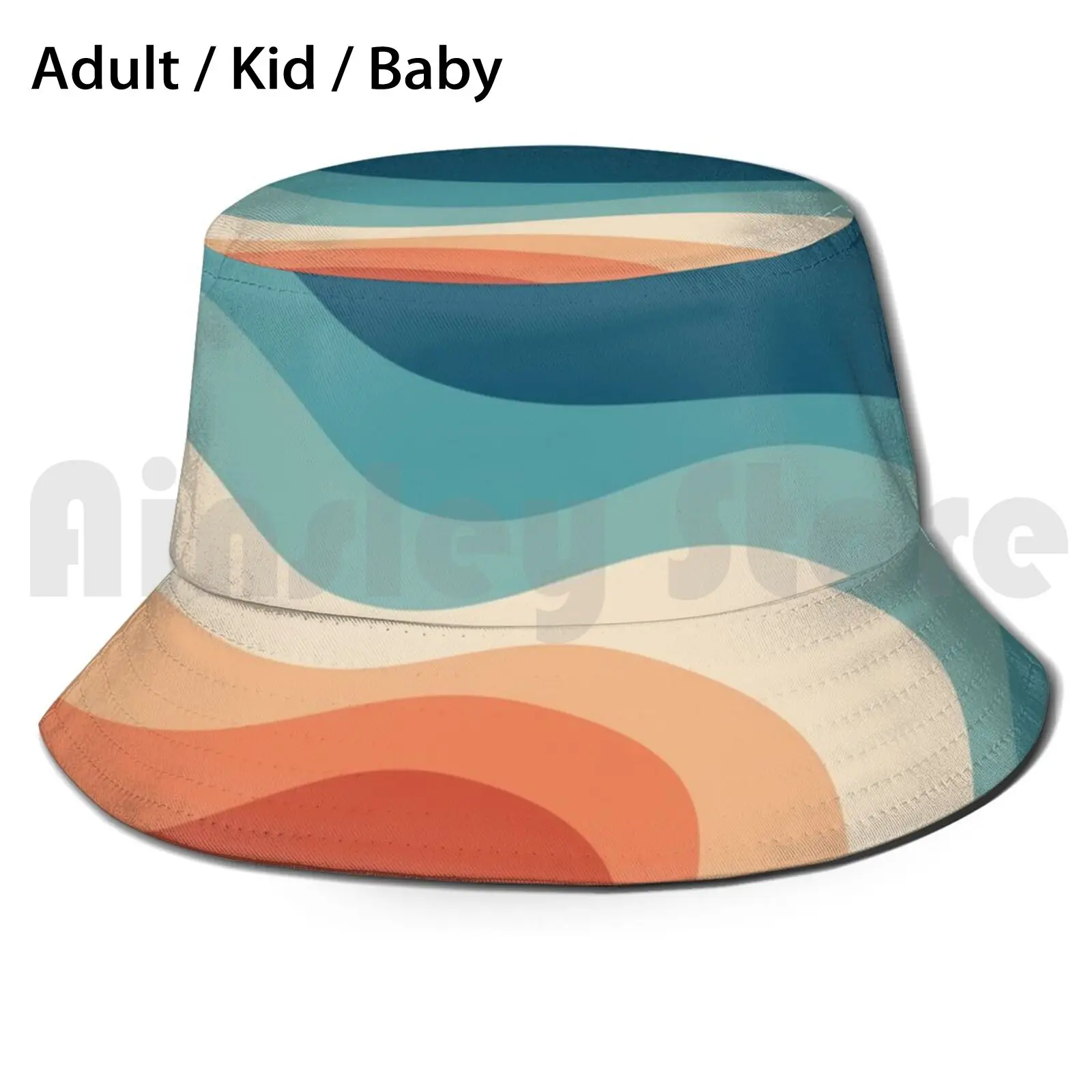 

Retro Style Waves Sun Hat Foldable UV Protection Retro Waves Waves Retro Stripes Striped Lines Colorful Abstract