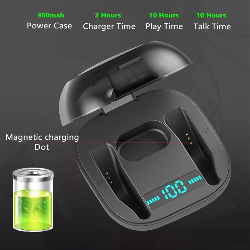 

MEUYAG Bluetooth 5.0 Wireless Earphone TWS Headsets LED Display with Mic Stereo sport Ear-hook earphones bass For smartphone