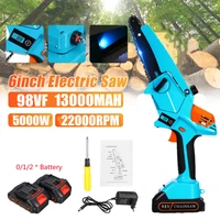 5000w 6 inch mini electric chainsaw with 98vf battery rechargeable garden pruning saw display woodworking tool for makita batter