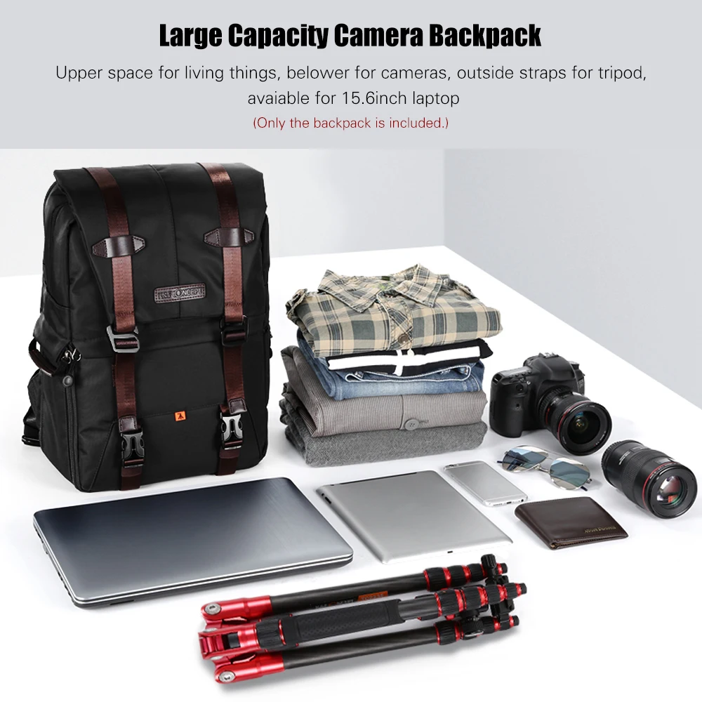 kf concept video camera bag backpack photography storager lens bag for 15 6in laptop with rainproof cover photo studio tripod free global shipping