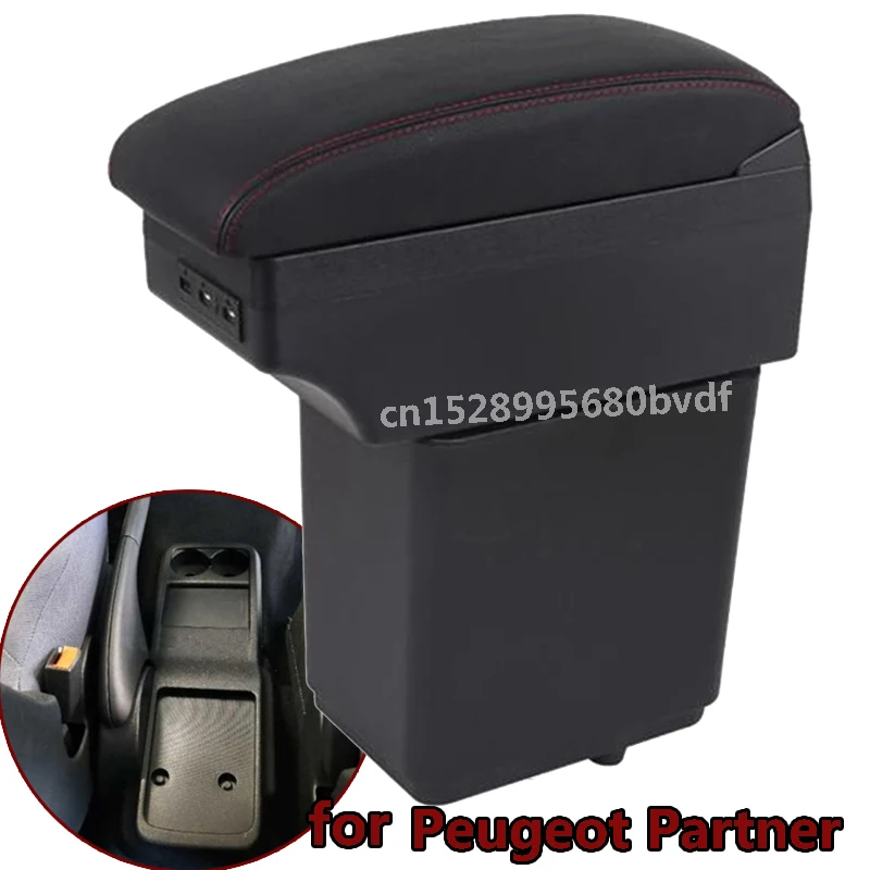 

Для Peugeot Partner II 2 подлокотник центральный ящик для хранения аксессуары с USB светодиодом