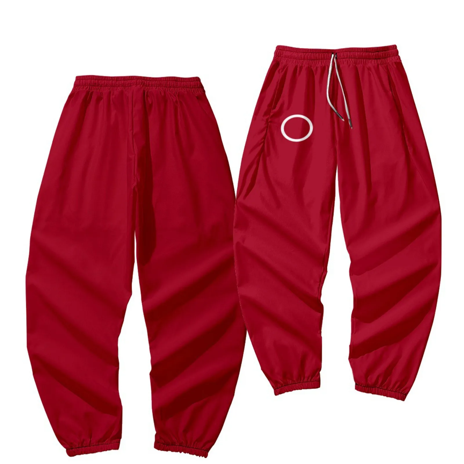 

Squid Game Pants Unisex Casual Geometric Square Round Patterns Print Round Six Comfortable Warm Middle Waist Long Trousers