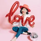Красный лигатуры воздушный шар из фольги с надписью Love для Годовщины свадьбы