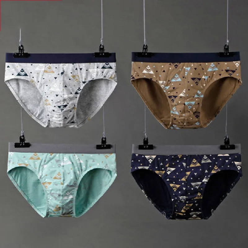 4Pcs/Lot Men's Underwear Men's Briefs Cotton Panties Men's Comfortable Breathable Shorts Loose Elastic Band L-3xl